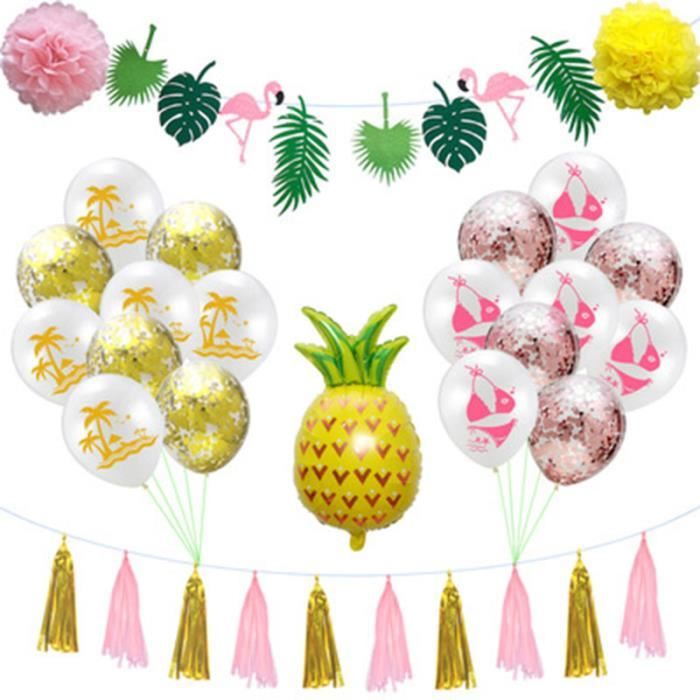 Tropical Latex Ballon Confettis Fete Ballons Cactus Ete Plage Mariage Hawaii Hawaien Fete Decorations D Anniversaire Cdiscount Maison