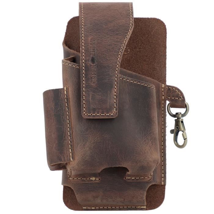 Sac Bandoulière En Cuir Vintage Greenburry - Format A4 34x25x10 Cm - Compartiments Multiples - Cuir De Vachette Marron