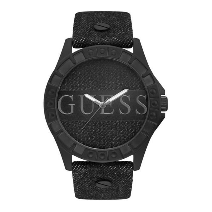 Montre Police Pour Homme - Cadran Bleu, Boîtier Or Rose 43mm - Quartz - Cuir Noir