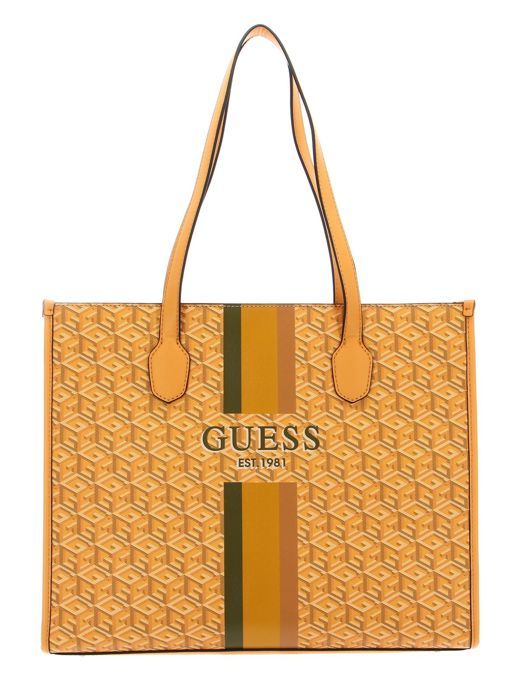 GUESS Sac shopper jaune moutarde terracotta pour femme Silvana