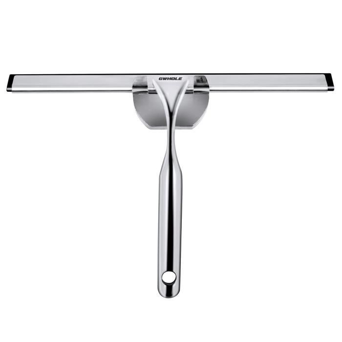 GWHOLE Raclette de Douche 25,5x16,5cm Raclette de Ménage en Acier Inoxydable pour Salle de Bain