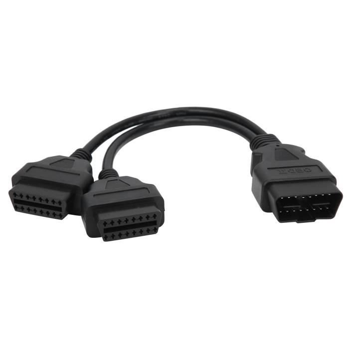 Câble Répartiteur Y OBD2 - 1 Prise Mâle Vers 2 Femelles - Longueur 1m - Marque Uxcell - Neuf