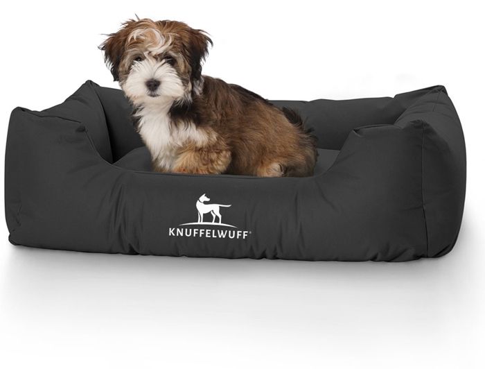 Comparer les prix de Knuffelwuff Finlay Lit, Panier, Coussin pour chien,  imperméable M-L 85 x 63cm noir