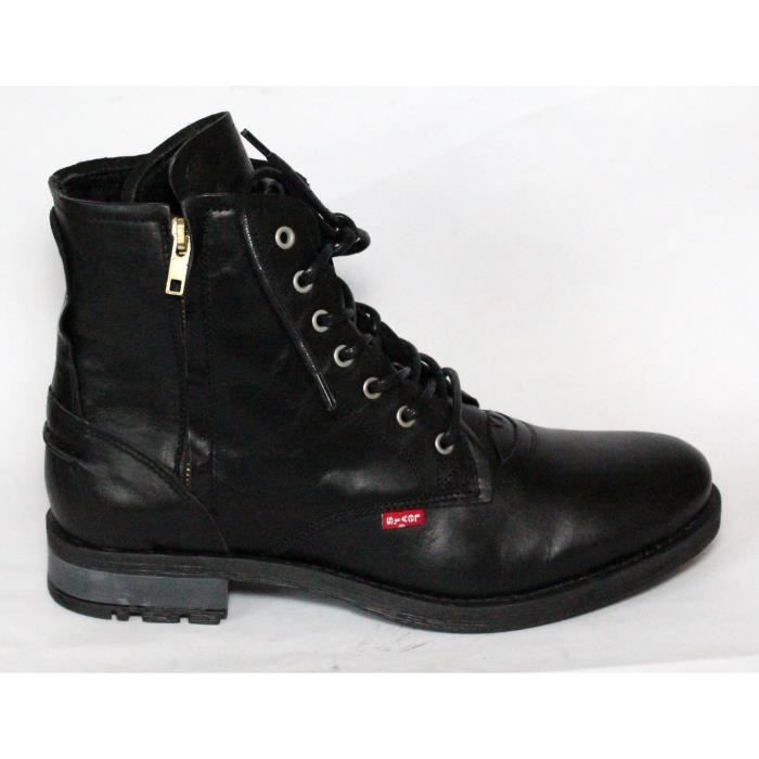 BOTTINES FOURRÉE LEVI'S CUIR NOIR HOMME T 42 - Cdiscount