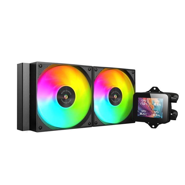 Refroidissement Liquide AIO – MARS GAMING – ML-VISION240 – Écran LCD 4:3 – 2 Ventilateurs ARGB – TDP 500W