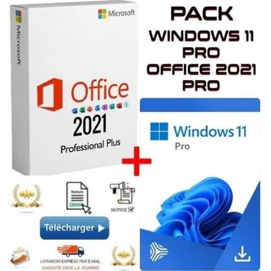 Pack Windows 11 Pro + Office 2021 – Téléchargement rapide – Facture automatique