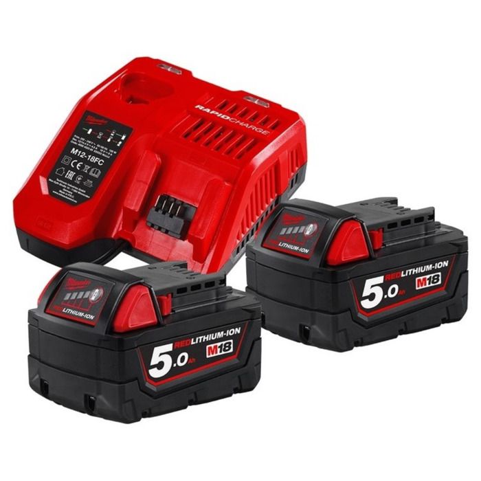 Pack de batteries 18V M18 NRG-502 2x5Ah + chargeur - MILWAUKEE - 4933459217