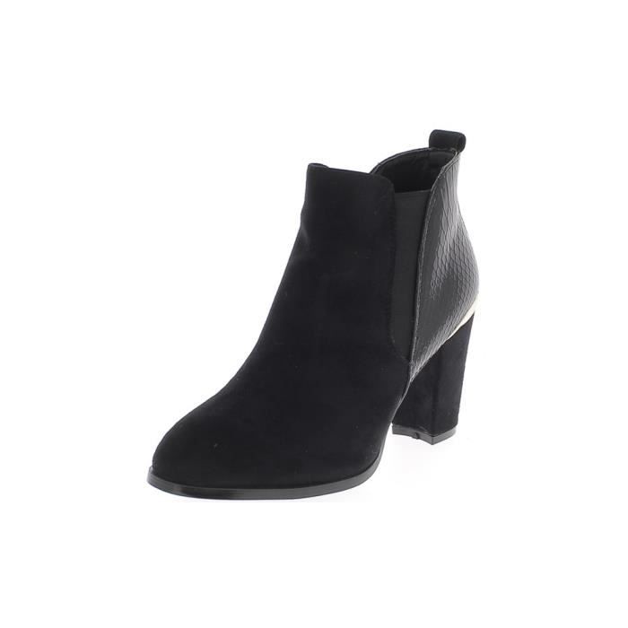 bottines a talon en daim