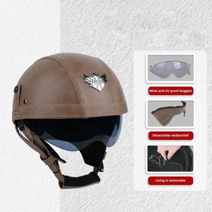 Casque Moto Vintage Demi-coque Rifles Collection - Taille M, Cuir, Occasion