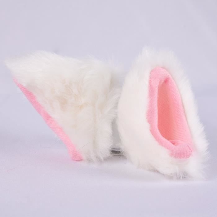Autocollants d'oreille de chat en peluche pour casque de moto,casque intégral,tout-terrain,accessoires de décoration- 1Pair White