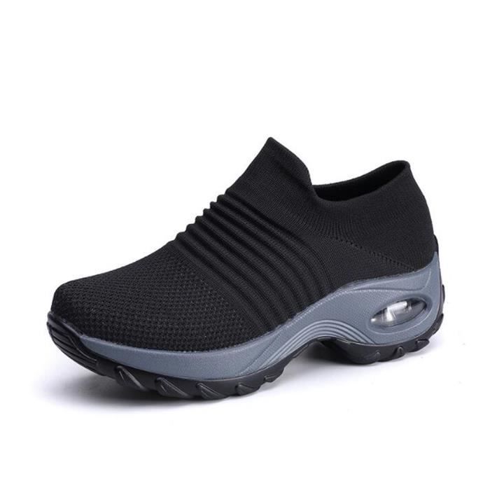 Chaussette Chaussures Basket Femme Violet Mode Feminine Respirante socquette Chaussure Noir Cdiscount Pret a Porter