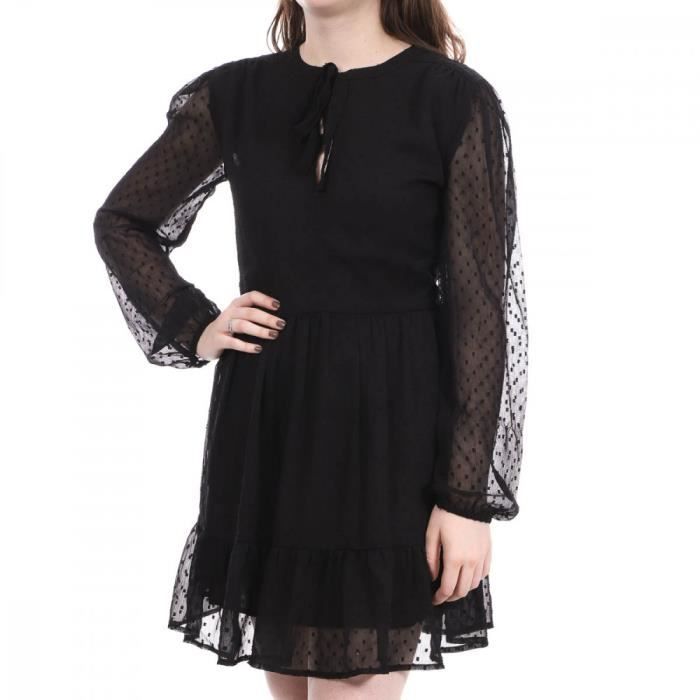 robe plumetis noir