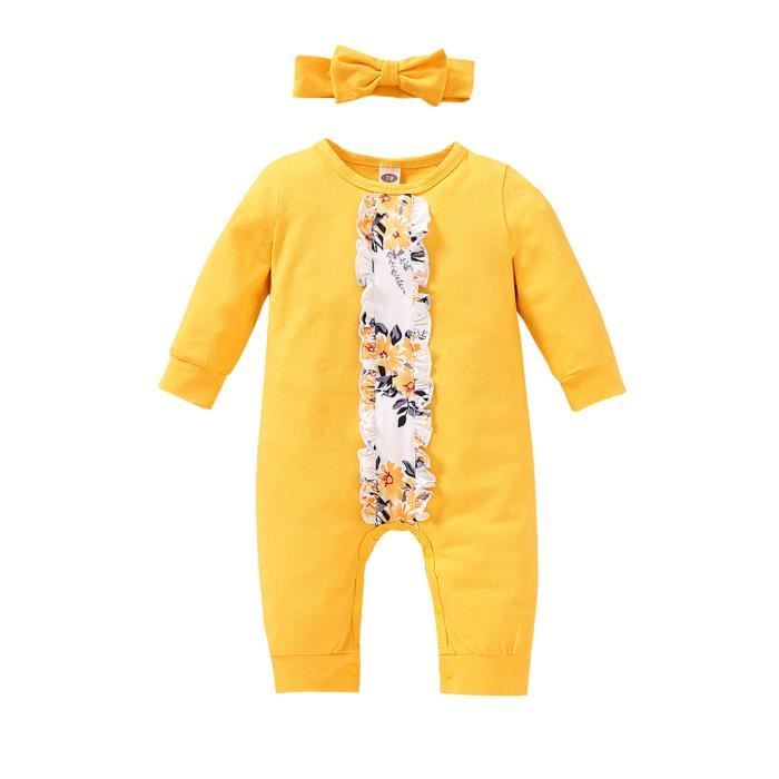 Ensemble Bébé Fille Volants Manches Longues + Pantalon Bow Jeans - Mignon Et Confortable