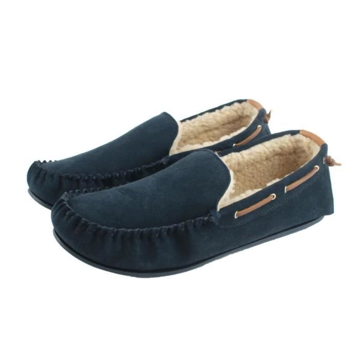 Mocassins Pour Homme Eastern Counties Leather Modèle JESSE - En Daim Et Laine - Neuf Avec Emballage (EL430)