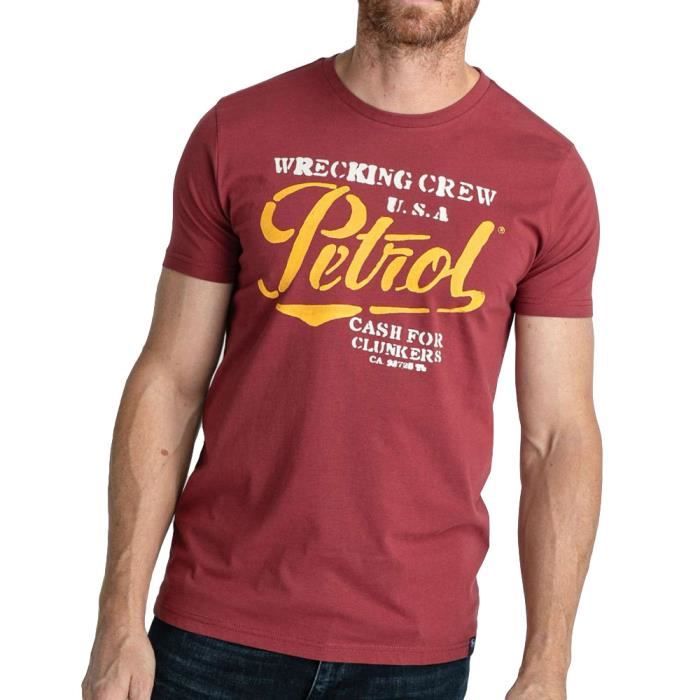 T shirt Bordeaux Homme Petrol Industries Classic Print Red