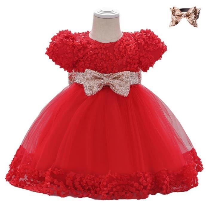 Robe Cérémonie Fille Elisa Rouge
