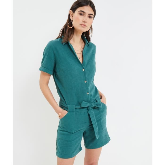Grain De Malice Chemise Manches Courtes Femme Imprimée Légère Et Tendance