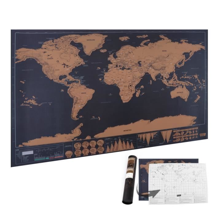 Carte Du Monde Grattez Carte Du Monde Poster Grattable Monde Voyage Carte Cadeau Parfait Pour Les Etudiants Et Les Enseignants Prix Pas Cher Cdiscount
