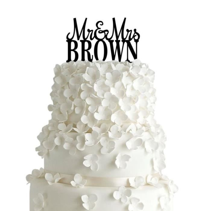 83 Mariée et marié Acrylique wedding cake topper Mr et Mme gâteau décoration