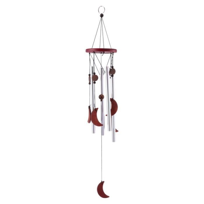 Carillon à Vent En Bois - 6 Tubes Mélodiques | Décor Jardin, Balcon, Intérieur - Design Artisanal