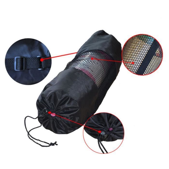 Sac De Transport Hotworx Pour Tapis De Yoga – Grand – Toile Noire – Bandoulière – Occasion