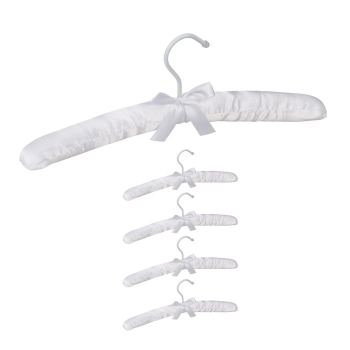15 x Cintres en satin cintre rembourré doux pour vestes robes crochet rotatif 360° largeur 38 cm noeud blanc
