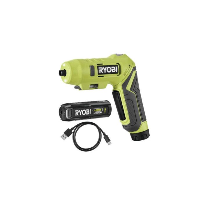 Tournevis 4V RYOBI RSDP4 5 Nm 1 vitesse LED Quick Turn USB C Batterie 2 0 Ah 2 embouts