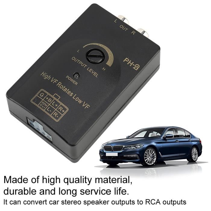 Convertisseur Haut-Niveau Vers RCA Pour Autoradio - Adaptateur 2 Canaux Réglable - Compatible Jusqu'à 2x40W
