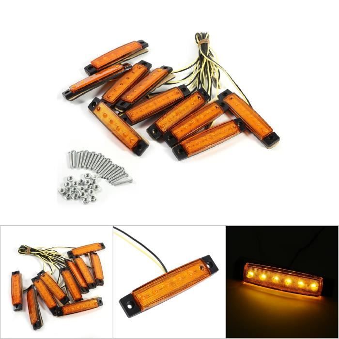 24/7Auto Lot De 10 Feux De Gabarit Latéraux à 4 LED 24 V Ambre Orange Pour Châssis, Remorque, Camion, Caravane - Foto 10