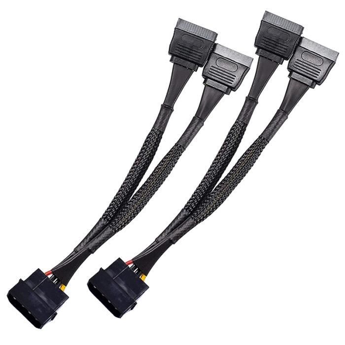 4 Broches IDE Molex vers 2 des 15 Broches Serial ATA SATA HDD Câble Adaptateur Secteur Léger Y Splitter Câble de Disque Dur Double 