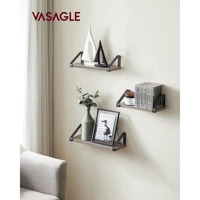 Étagère Murale SONGMICS - Industriel - Loft - Grège et Noir - 3 Niveaux - 12 x 30 x 11 cm - 5 kg Étagère Murale SONGMICS - Industriel - Loft - Grège et Noir - 3 Niveaux - 12 x 30 x 11 cm - 5 kg