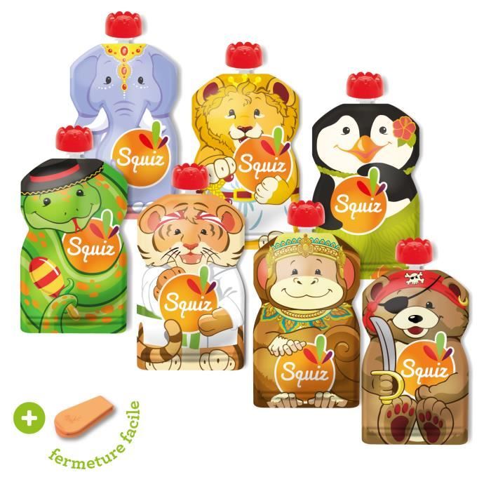 Squiz 7 Gourdes Rechargeables Et Reutilisables 130ml Sans Bpa Pour Compotes Purees Collection Carnaval Entreprise Francaise Cdiscount Puericulture Eveil Bebe