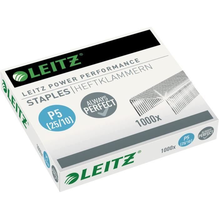 Leitz Power Performance Agrafes P4 (26/8) – Boîte 5000 | Agrafage Parfait Jusqu’à 40 Feuilles | Qualité Pro