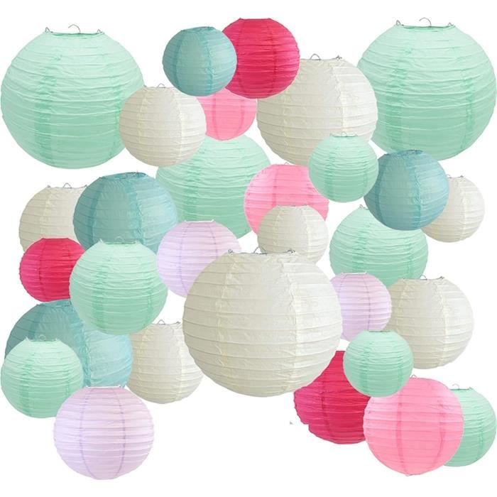 KURTIK Lampion Papier,Lanternes en Papier 30 PCS Papier Lantern Mint ...