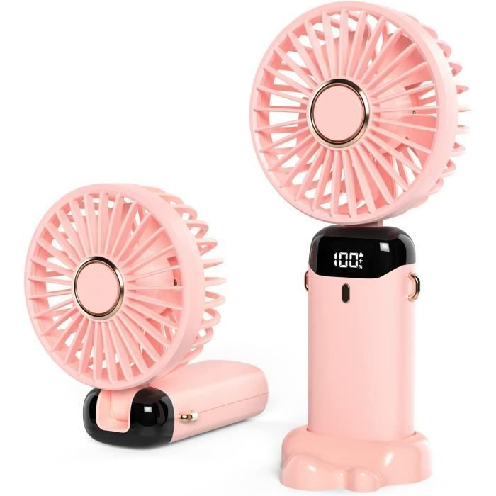 Mini ventilateur portatif rose - Bricaillerie