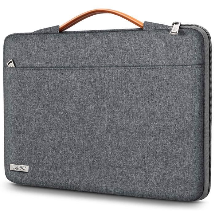 TECOOL 13 Pouces Housse de Protection pour 2020-2018 MacBook Air 13 / Pro 13, Sacoche Pochette PC Portable avec Poignée, Gris Foncé
