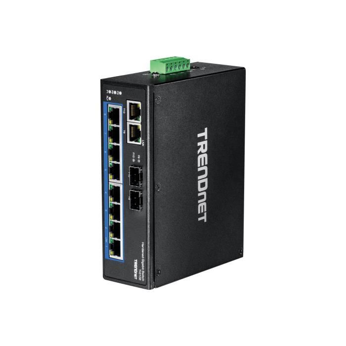 TRENDNET Commutateur Ethernet TI-G102 10 Ports - 2 Couches supportées - Modulaire - Paire torsadée et Fibre Optique