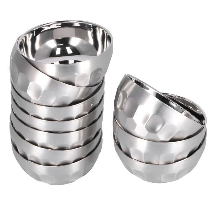 4 Bols Acier Inoxydable 304 Roucerlin - Bols Double Paroi 12cm Doré Pour Soupe Et Salade
