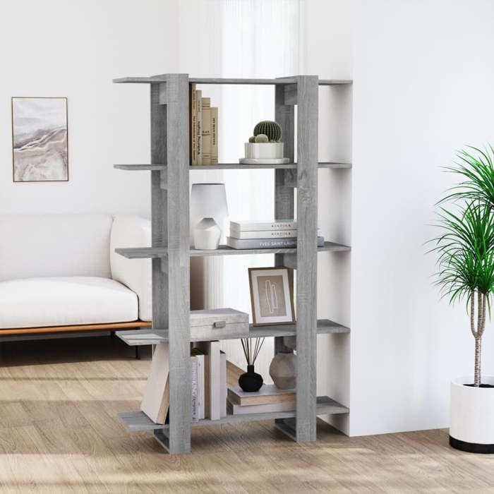 vidaXL Bibliothèque/Séparateur de pièce Sonoma gris 100x30x160 cm 813561