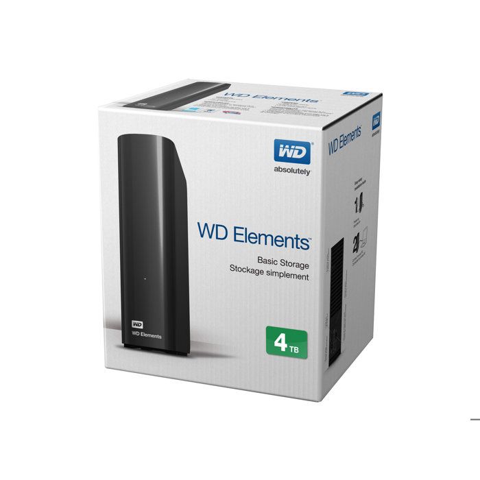 Disque dur externe de bureau WESTERN DIGITAL Elements - 4To - USB 3.0 - Noir