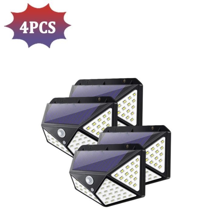 BORNE SOLAIRE ,4PACKApplique murale solaire à 100led avec détecteur — free download