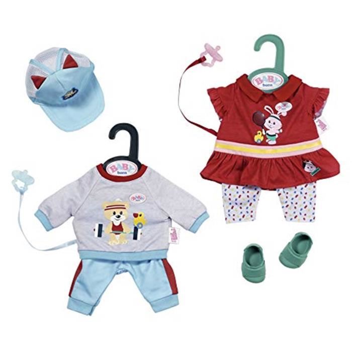 BABY born Ensemble manteau avec robe pour poupons 43 cm | Manteau, robe, legging avec oreilles de lapin, adaptés aux poupons de 43 cm