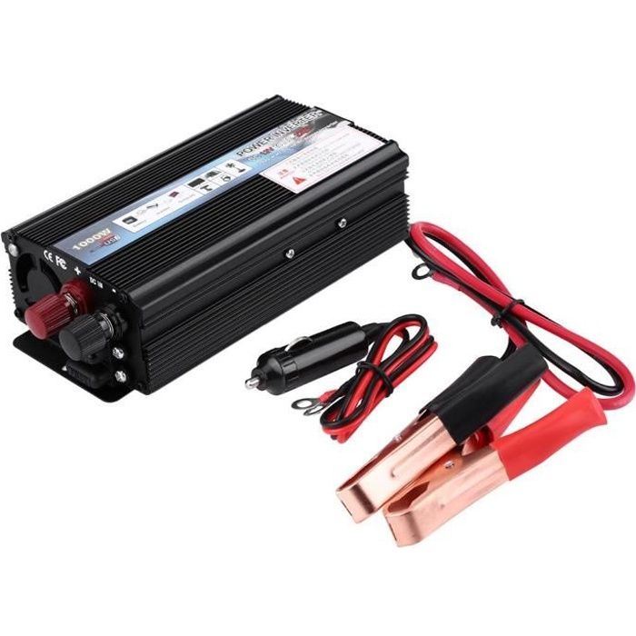 Aramox 1000W DC 12V /à convertisseur de convertisseur de puissance de voiture 2000W de puissance cr/ête de 220V 110V USB double USB 220V