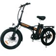 HITWAY Vélo électrique Pliable 20" - E-Bike 7 vitesses - Batterie au Lithium Amovible 36V 11,2Ah - Autonomie 35KM-90KM - Orange-1