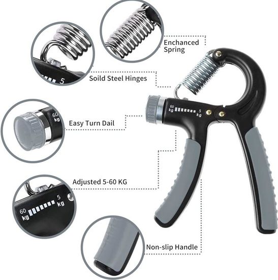 Newaner Hand Grip 5-60kg Ajustable Poignee Musculation Avant Bras Main Poigne... 741157705591