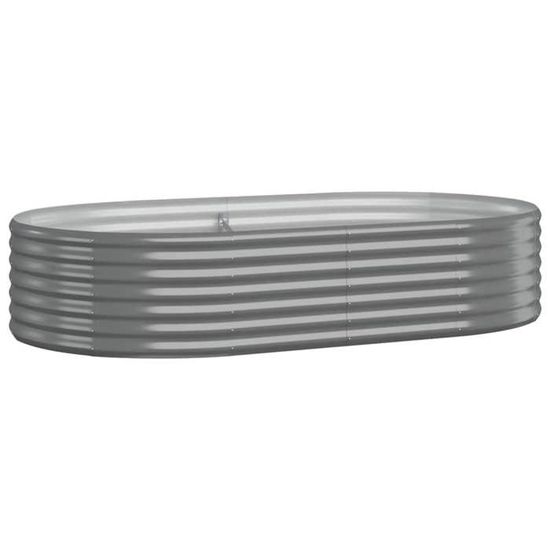 VidaXL Lit Surélevé Jardin 100x100x36 Cm Anthracite - Acier Galvanisé Pot à Fleurs