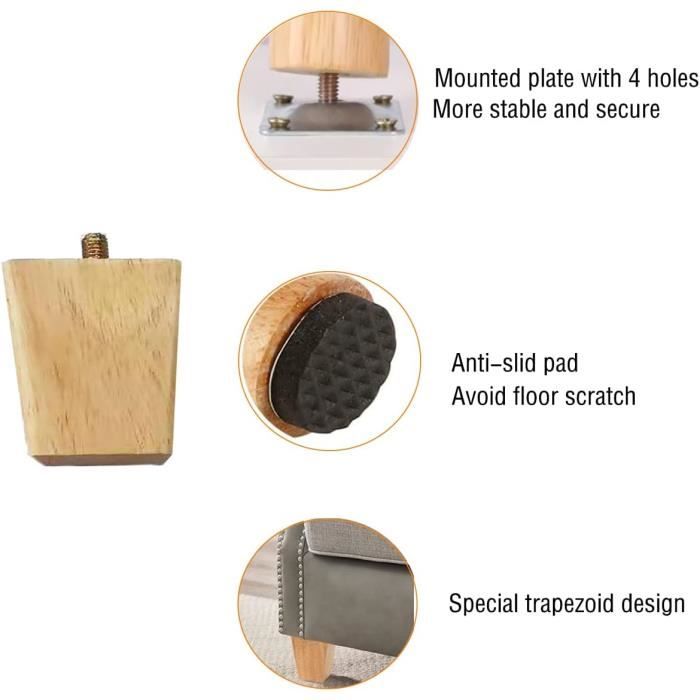 4 Pi 232 ces Pied Meuble Bois Pied Meuble Pied Canap 233 Pied pour Canap 233 