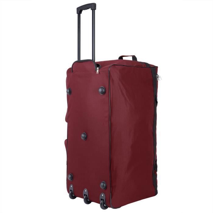 Monzana Sac De Voyage XXL Rouge à roulettes trolley 160L sac de sport  poignée télescopique 3