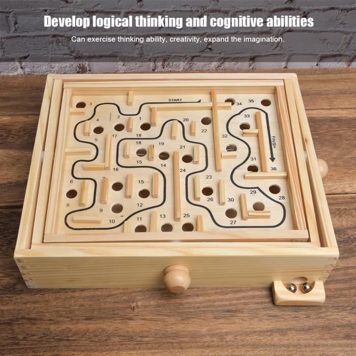 RvSky Jeu de société Enfant magnétique en Bois Labyrinthe éducatif RvSky Jeu de société Enfant magnétique en Bois Labyrinthe éducatif