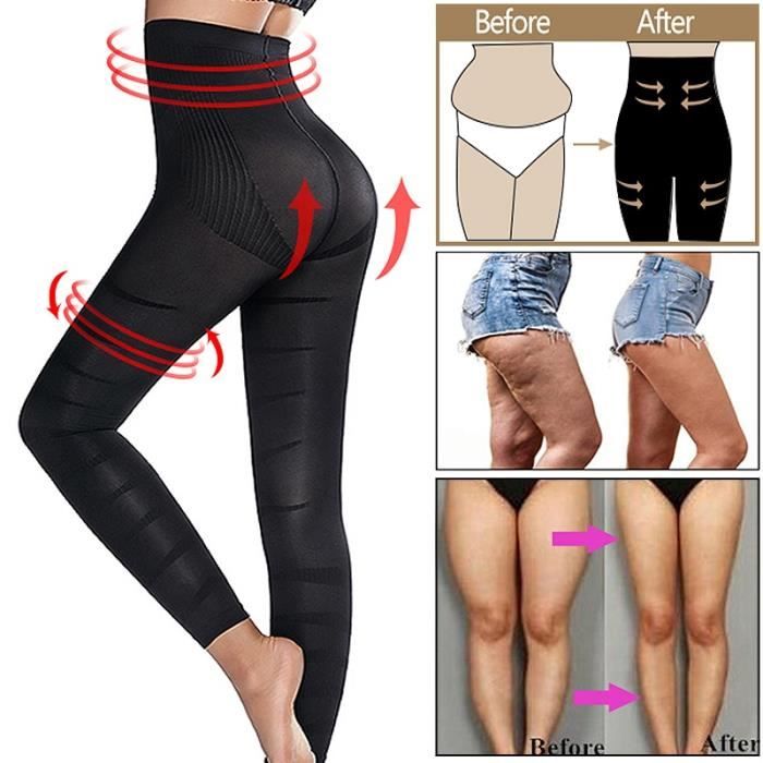 Gaine combinaison Legging amincissant Anti Cellulite moulant pour les jambes taille haute culotte de controle du Black F2646 Blanc Cdiscount Pret a Porter